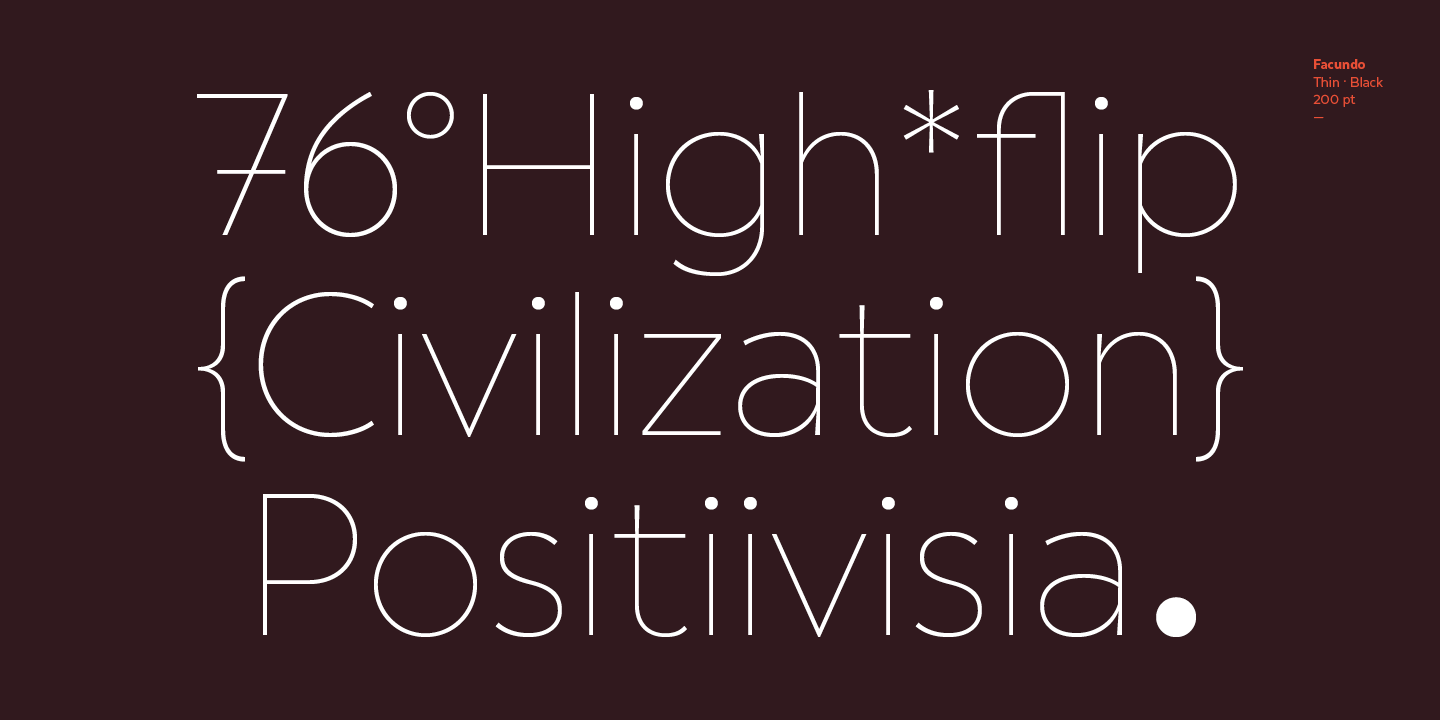 Beispiel einer Facundo Italic-Schriftart